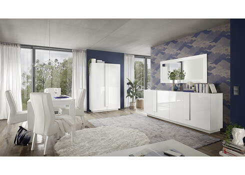 Kummut JUPITER valge kõrgläige, 241x44xH90 cm