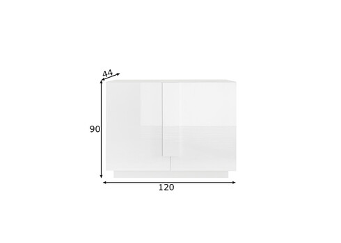 Kummut JUPITER valge kõrgläige, 121x44xH90 cm