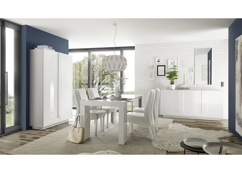 Kummut JUPITER valge kõrgläige, 181x44xH90 cm