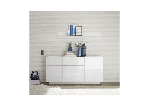 Kummut JUPITER valge kõrgläige, 181x44xH90 cm