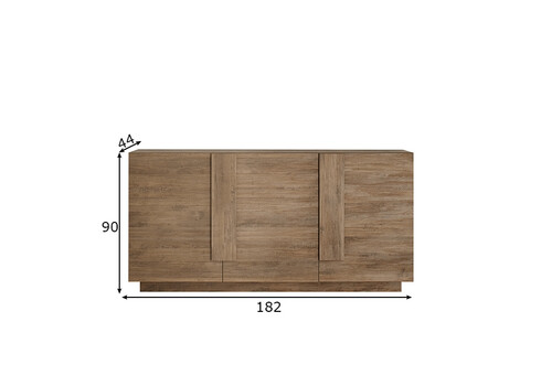 Kummut JUPITER tamm, 181x44xH90 cm
