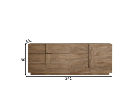 Kummut JUPITER tamm, 241x44xH90 cm