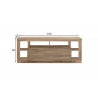 Tv-alus RIMINI tamm, 184x42xH66 cm