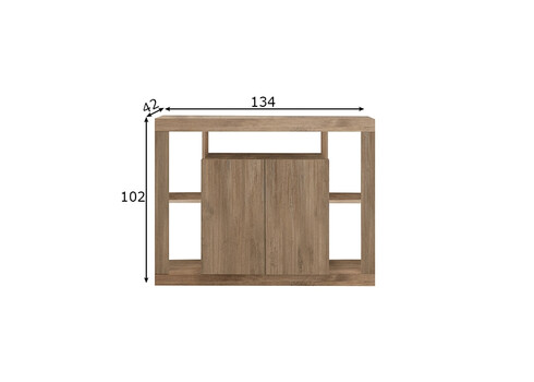 Kummut RIMINI tamm, 134x42xH102 cm