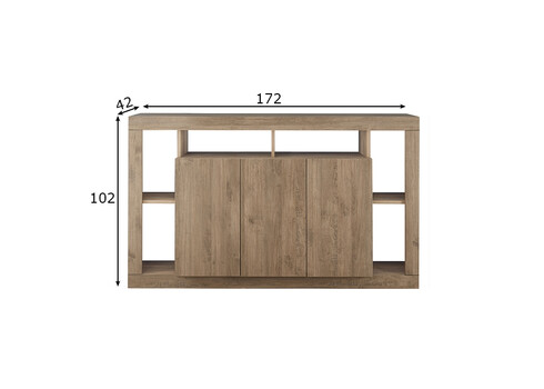 Kummut RIMINI tamm, 172x42xH102 cm