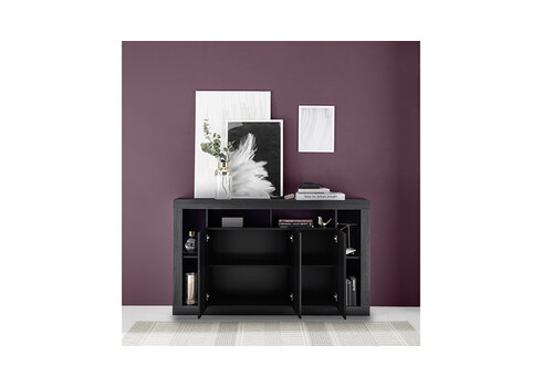 Kummut RIMINI must, 172x42xH102 cm