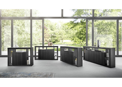 Kummut RIMINI must, 172x42xH102 cm