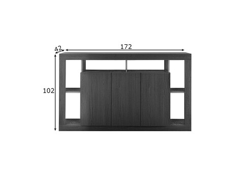 Kummut RIMINI must, 172x42xH102 cm