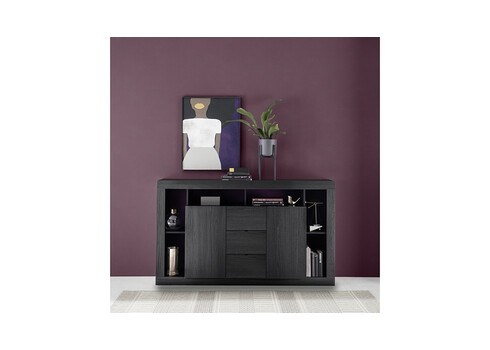 Kummut RIMINI must, 172x42xH102 cm