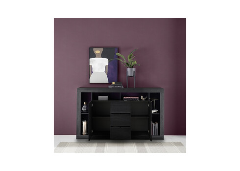 Kummut RIMINI must, 172x42xH102 cm