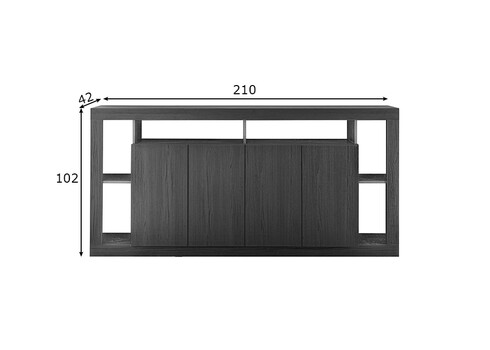 Kummut RIMINI tamm, 210x42xH102 cm