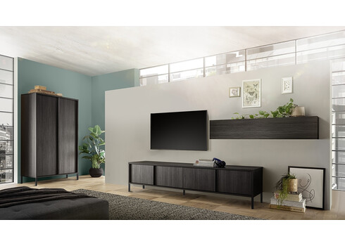 Kapp STEEL must, 106x40xH177 cm