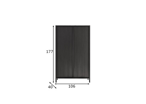 Kapp STEEL must, 106x40xH177 cm