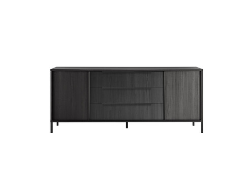 Kummut STEEL must, 206x40xH86 cm