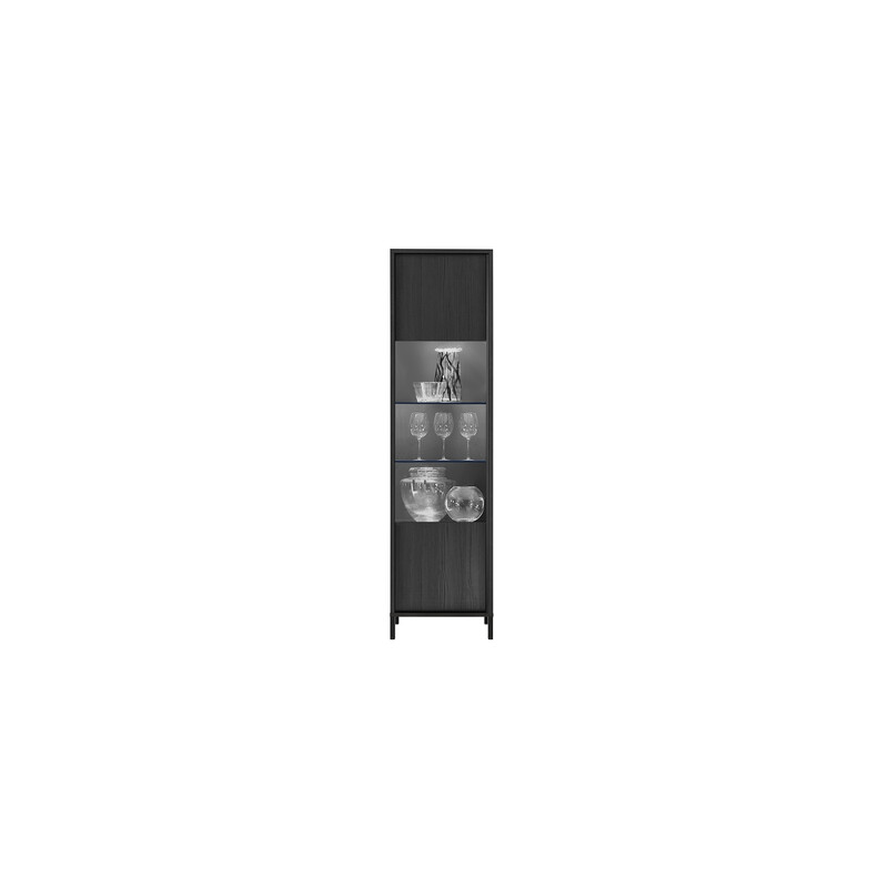 Vitriinkapp STEEL must, 55x40xH203 cm