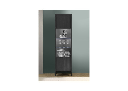 Vitriinkapp STEEL must, 55x40xH203 cm