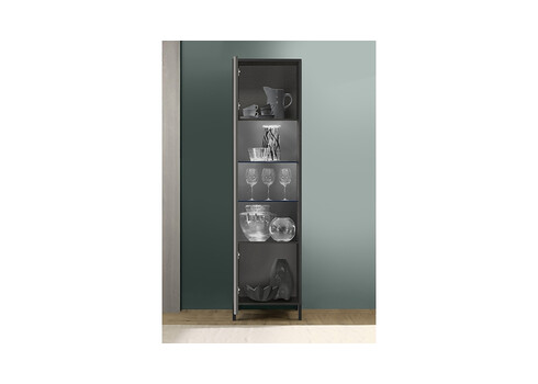 Vitriinkapp STEEL must, 55x40xH203 cm