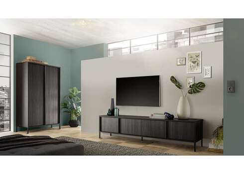 Tv-alus STEEL must, 206x51x40 cm