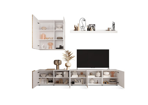 Elutoakomplekt VENUS valge / tamm, 301x44xH195 cm