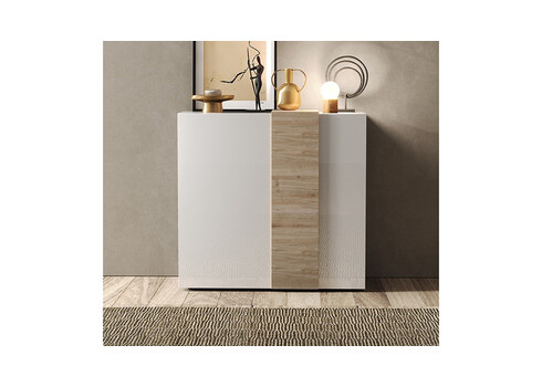 Kapp VENUS valge / tamm, 121x44xH113 cm