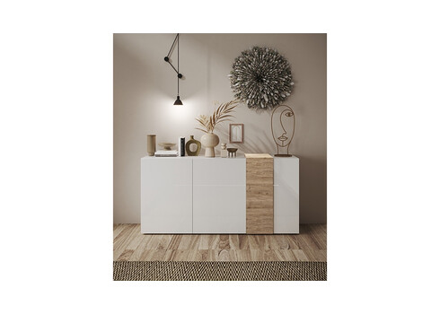 Kummut VENUS valge / tamm, 181x44xH86 cm