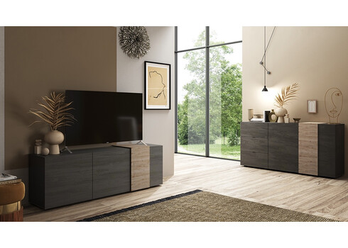 Kummut VENUS hall / tamm, 181x44xH86 cm