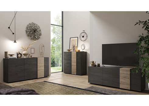 Kummut VENUS hall / tamm, 181x44xH86 cm