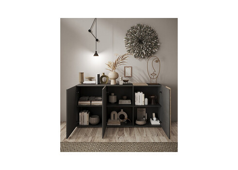 Kummut VENUS hall / tamm, 181x44xH86 cm