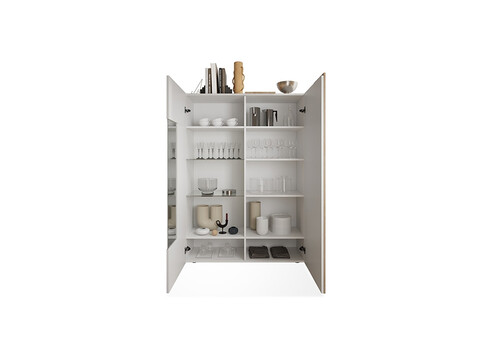 Vitriinkapp VENUS valge / tamm, 121x44xH168 cm