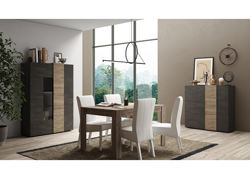 Vitriinkapp VENUS hall / tamm, 121x44xH168 cm