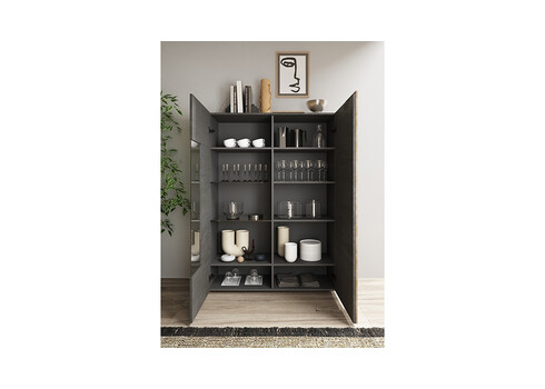 Vitriinkapp VENUS hall / tamm, 121x44xH168 cm