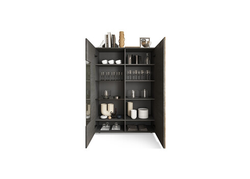 Vitriinkapp VENUS hall / tamm, 121x44xH168 cm