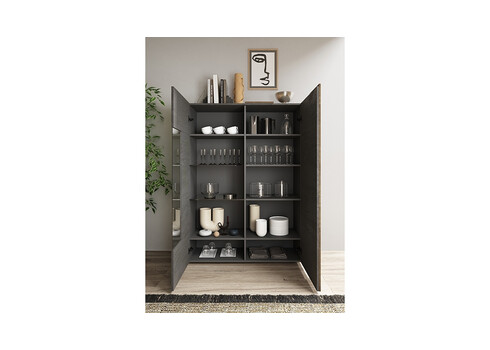 Vitriinkapp VENUS hall / tamm, 121x44xH168 cm