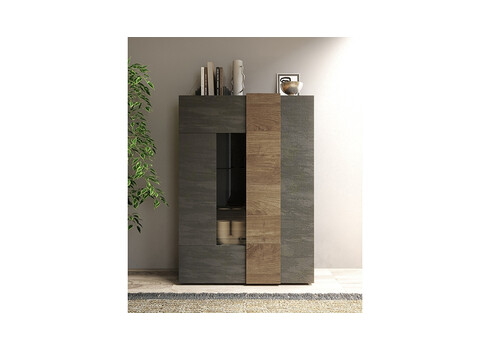 Vitriinkapp VENUS hall / tamm, 121x44xH168 cm