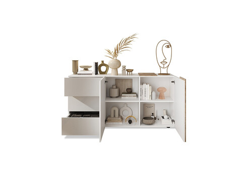 Kummut VENUS valge / tamm, 181x44xH86 cm