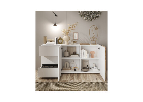 Kummut VENUS valge / tamm, 181x44xH86 cm