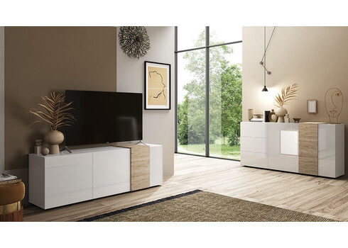 Kummut VENUS valge / tamm, 181x44xH86 cm