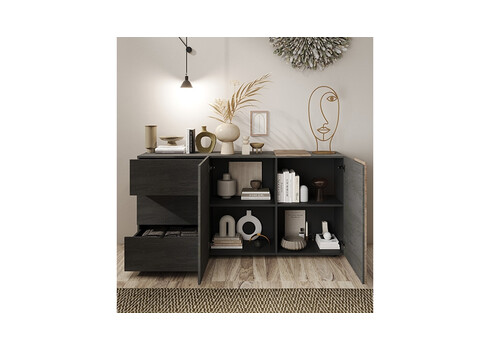 Kummut VENUS hall / tamm, 181x44xH86 cm