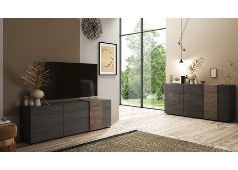 Kummut VENUS hall / tume tamm, 181x44xH86 cm