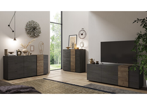 Kummut VENUS hall / tume tamm, 181x44xH86 cm