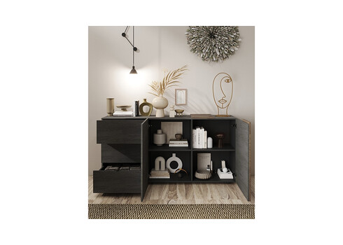 Kummut VENUS hall / tume tamm, 181x44xH86 cm