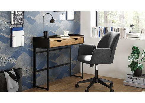 Kirjutuslaud CALAMA tamm / must, 100x35xH84 cm