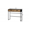 Kirjutuslaud CALAMA tamm / must, 100x35xH84 cm