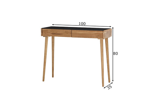 Kirjutuslaud NATA must / tamm, 100x35xH80 cm