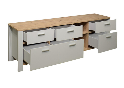 Kummut NELE kriidihall / tamm, 193x44xH62 cm