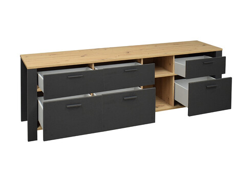 Kummut NELE antratsiit / tamm, 193x44xH62 cm