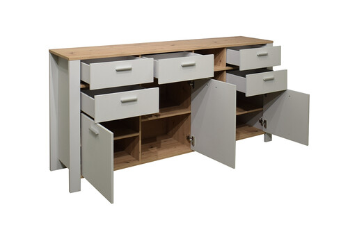 Kummut NELE kriidihall / tamm, 193x44xH92 cm