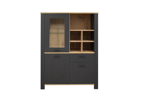Vitriinkapp NELE antratsiit / tamm, 111x44xH152 cm