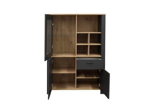 Vitriinkapp NELE antratsiit / tamm, 111x44xH152 cm