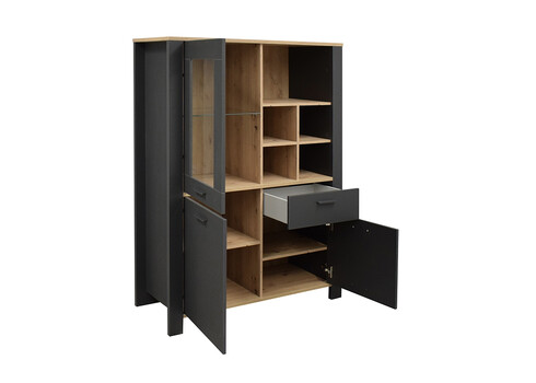 Vitriinkapp NELE antratsiit / tamm, 111x44xH152 cm